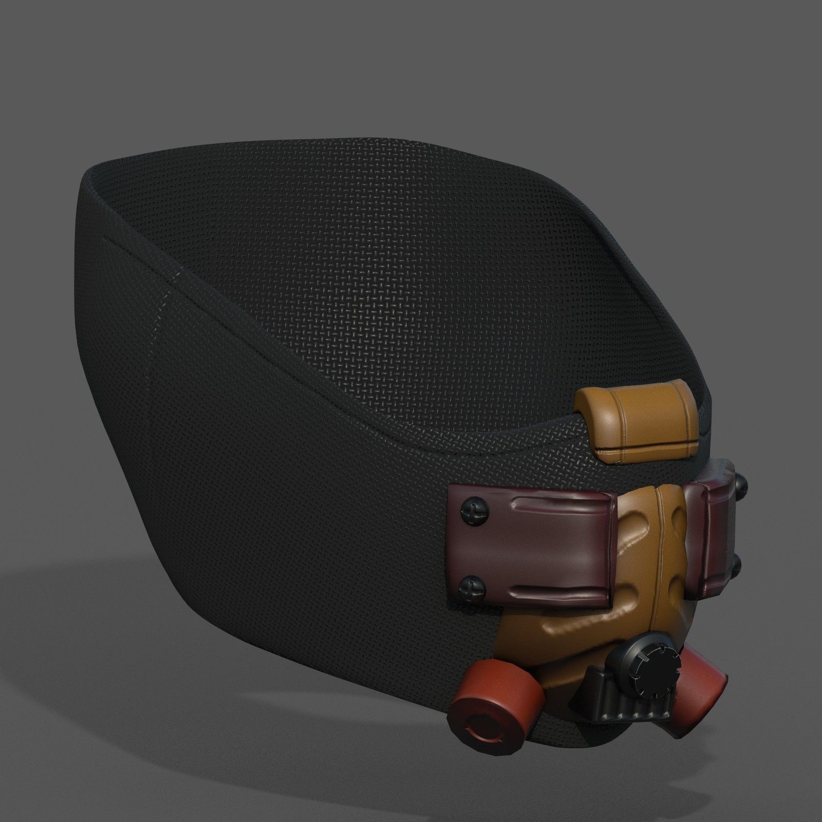 Gas mask respirator scifi futuristic 3d Low-poly 3D model_7