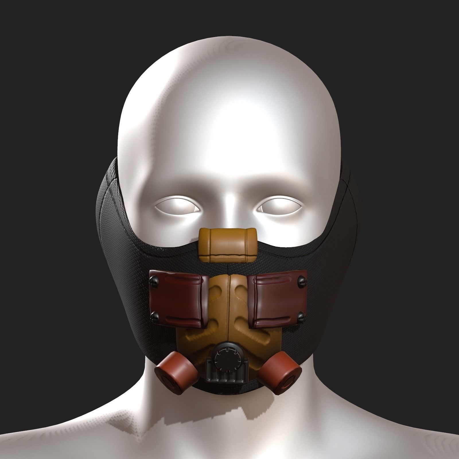Gas mask respirator scifi futuristic 3d Low-poly 3D model_2