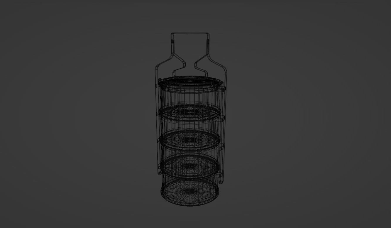 Pin-To Tiffin carrier Bento Thai 3D Model Low-poly 3D model_5