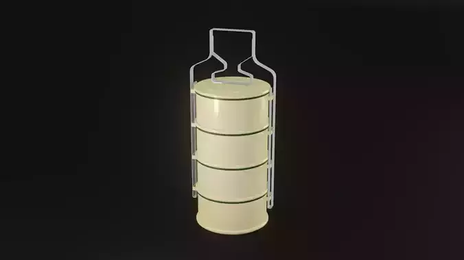 Pin-To Tiffin carrier Bento Thai 3D Model