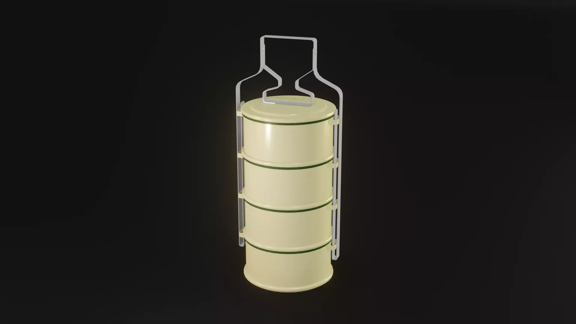 Pin-To Tiffin carrier Bento Thai 3D Model Low-poly 3D model_0