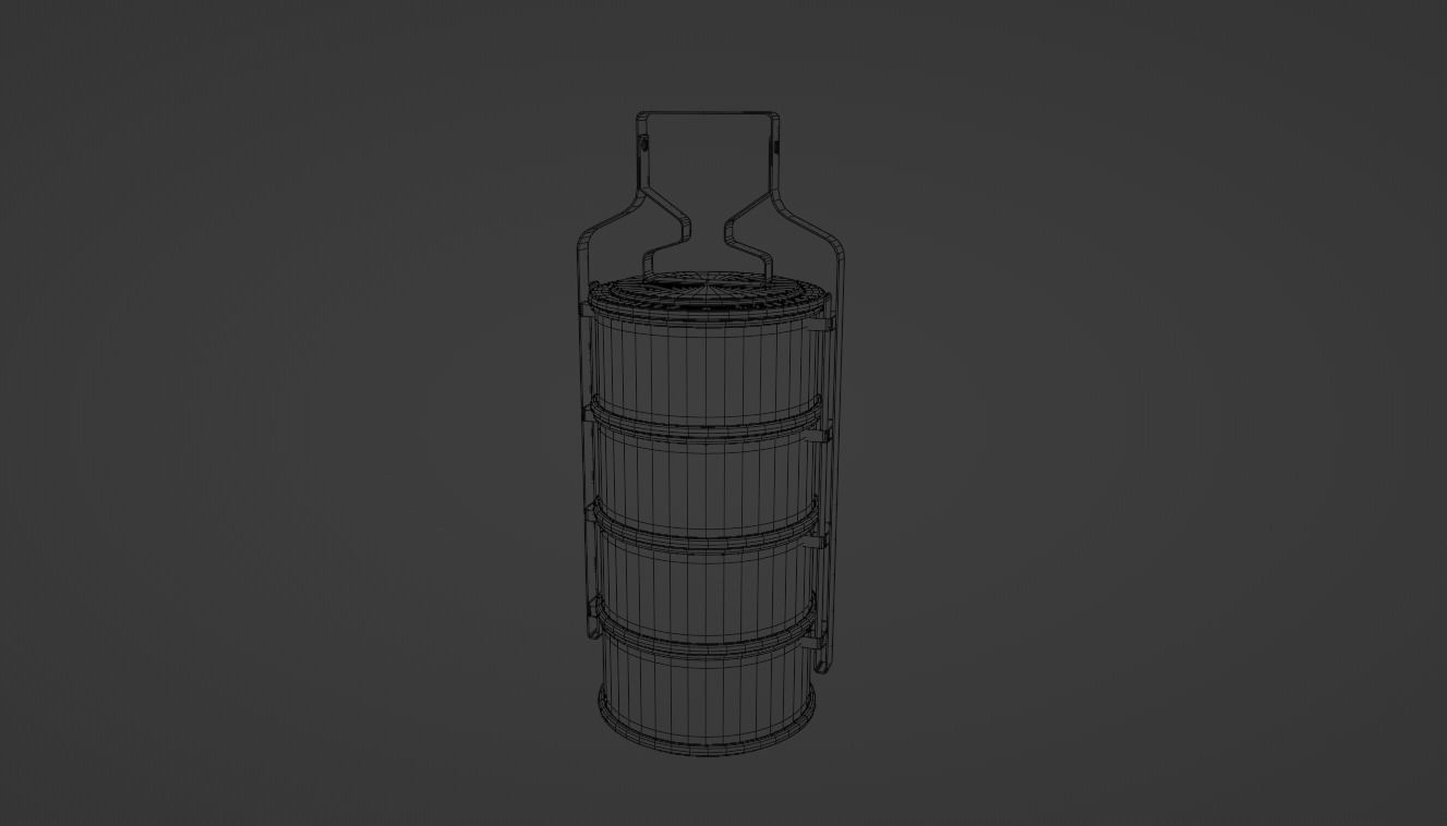 Pin-To Tiffin carrier Bento Thai 3D Model Low-poly 3D model_4