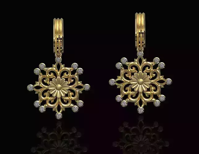 Gothic floral earrings