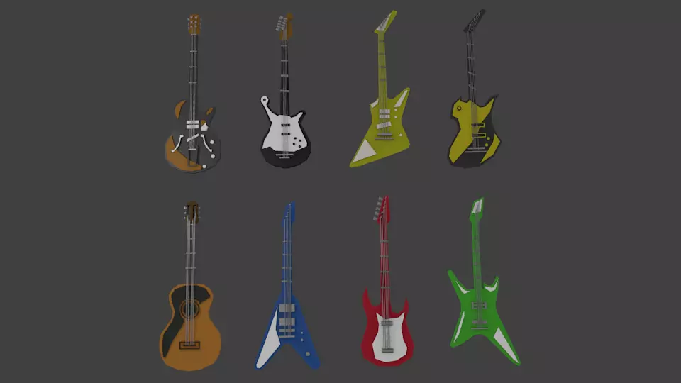 guitar models Free low-poly 3D model
