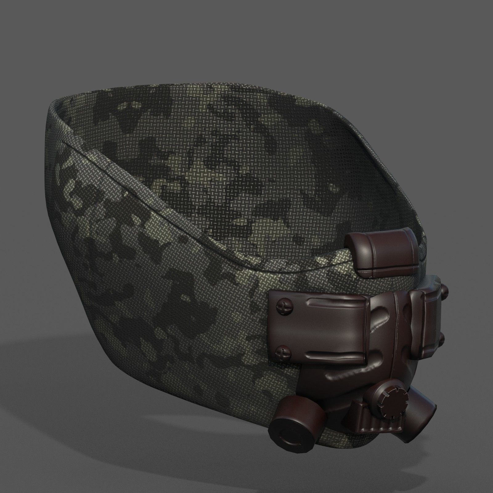 Gas mask respirator scifi futuristic Low-poly 3D model_7