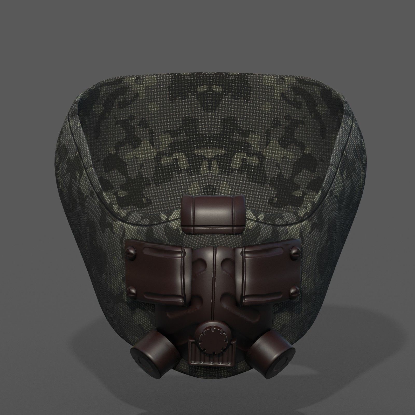 Gas mask respirator scifi futuristic Low-poly 3D model_4