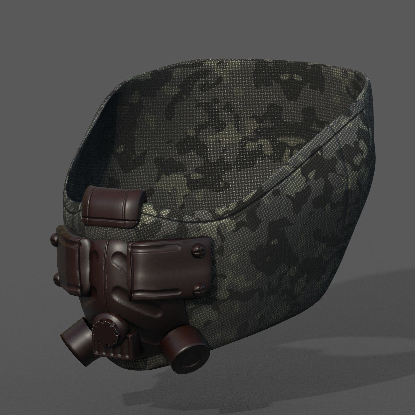 Gas mask respirator scifi futuristic Low-poly 3D model_3