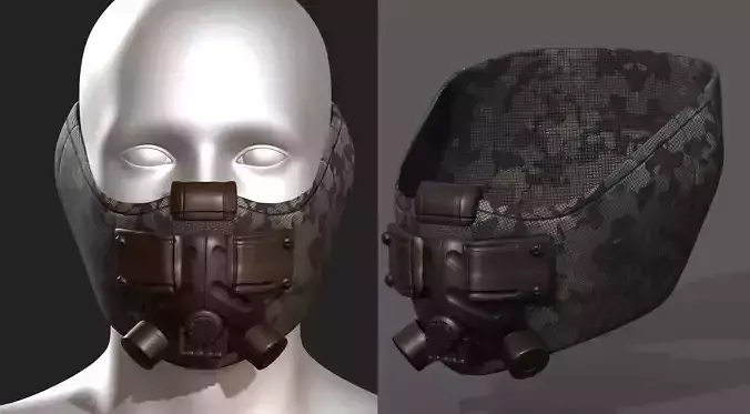 Gas mask respirator scifi futuristic 