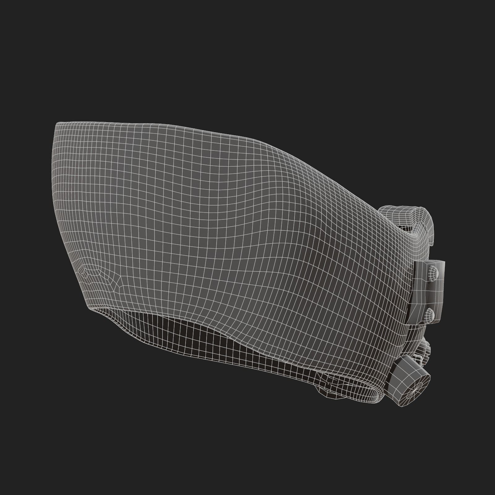 Gas mask respirator scifi futuristic Low-poly 3D model_9