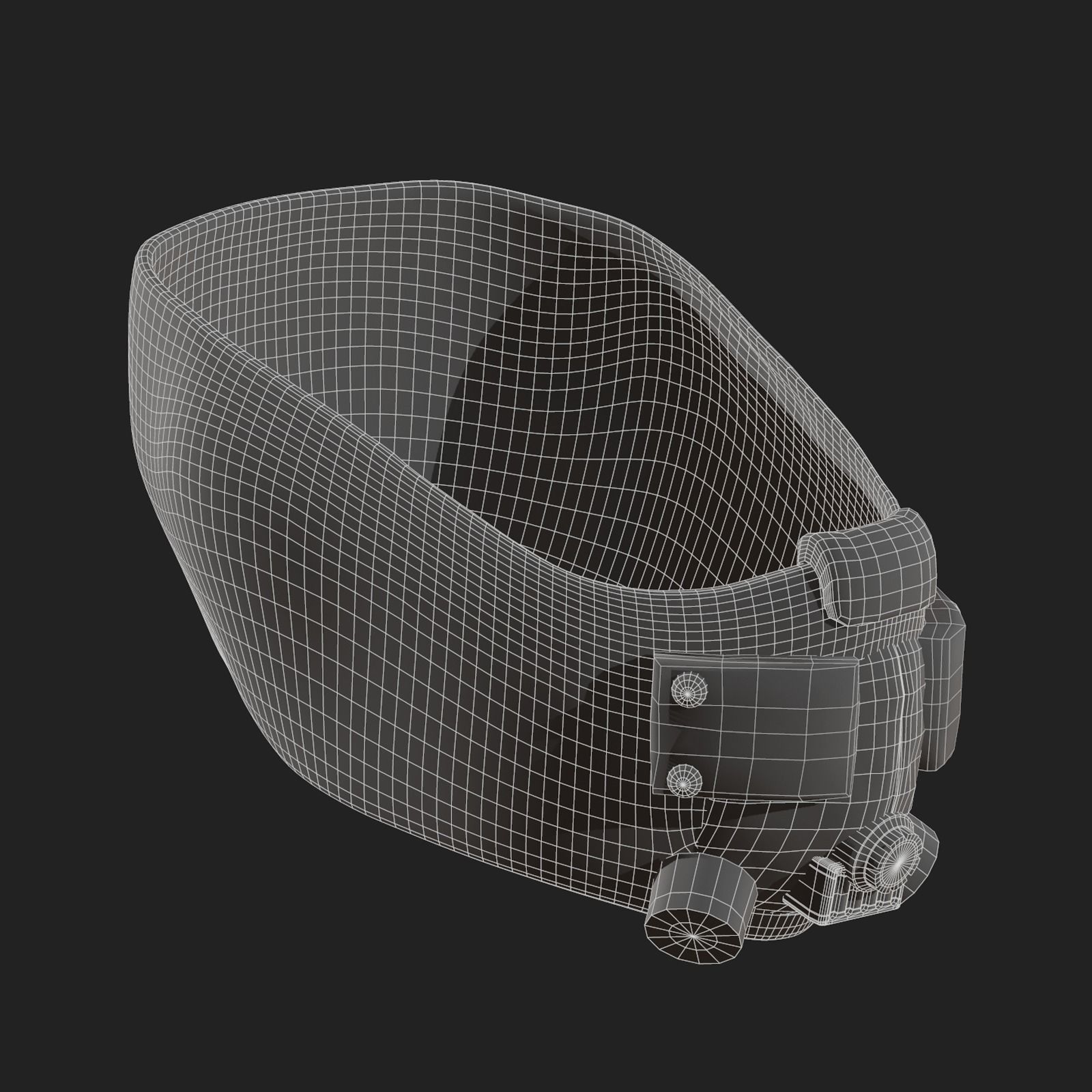 Gas mask respirator scifi futuristic Low-poly 3D model_10