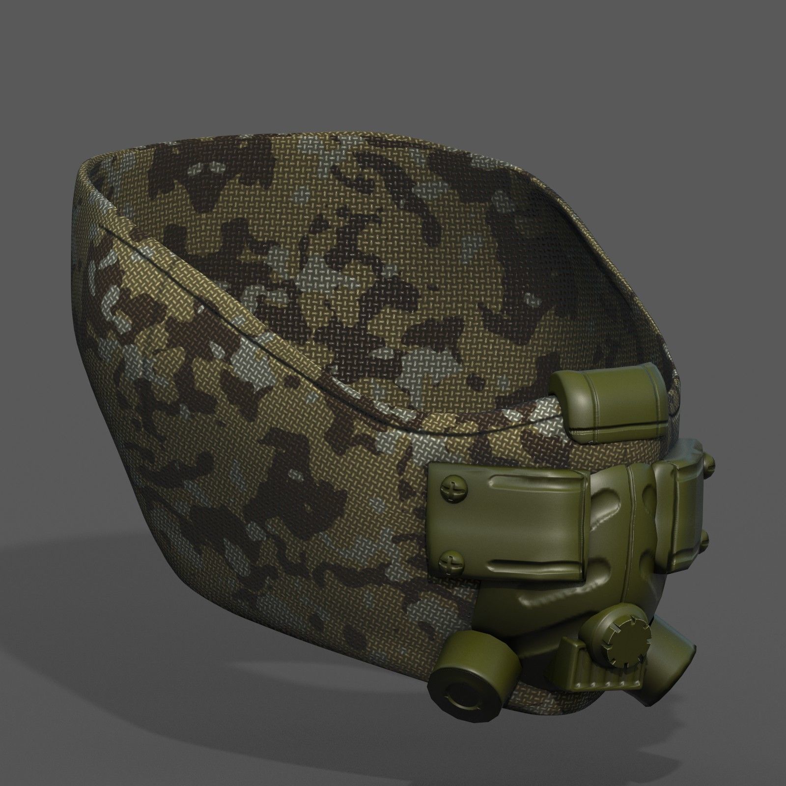 Gas mask respirator scifi futuristic 3d  Low-poly 3D model_7