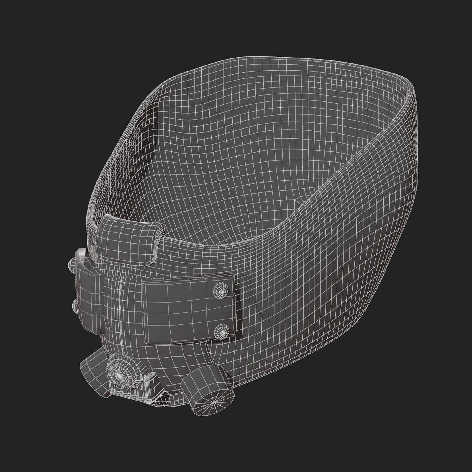 Gas mask respirator scifi futuristic 3d  Low-poly 3D model_9