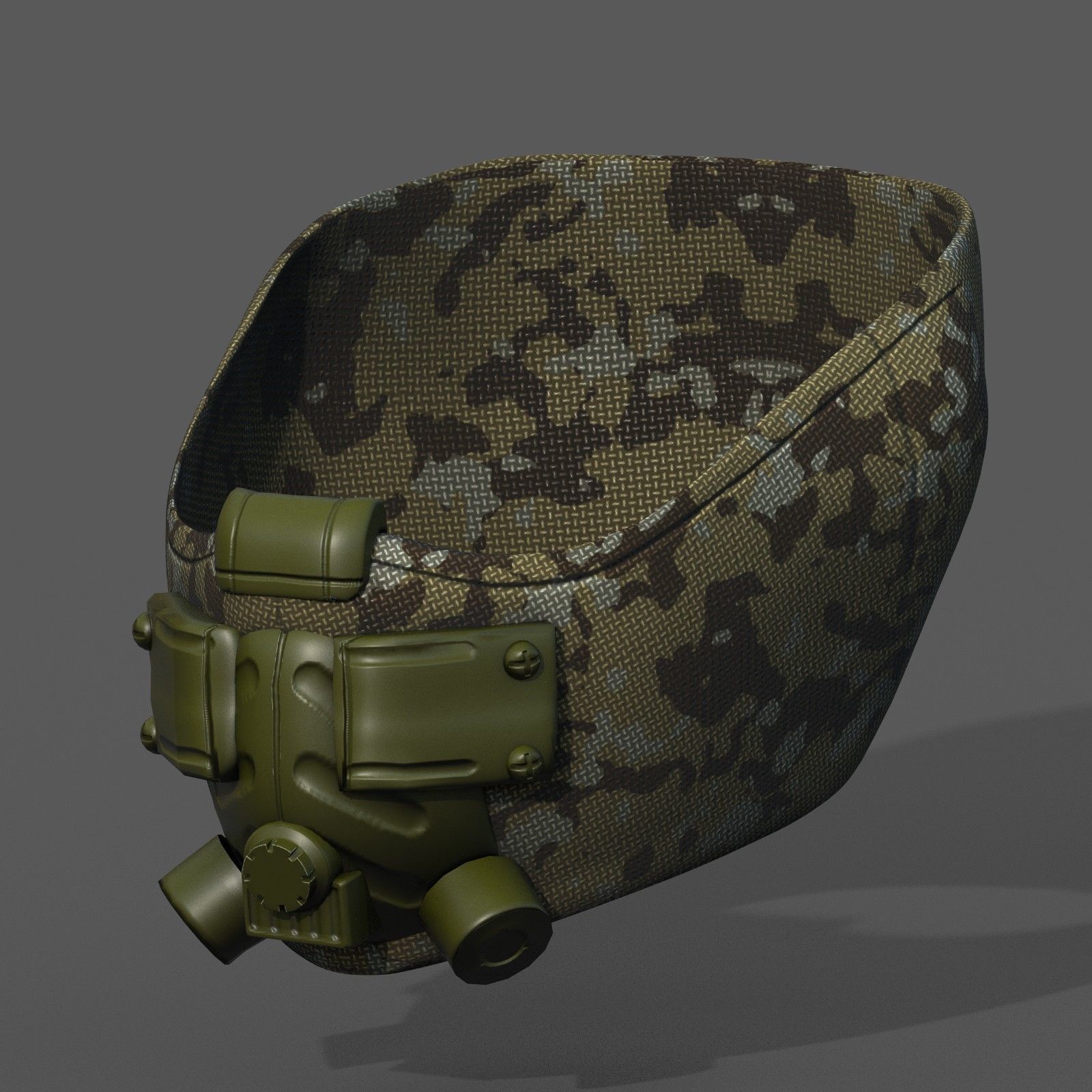 Gas mask respirator scifi futuristic 3d  Low-poly 3D model_2