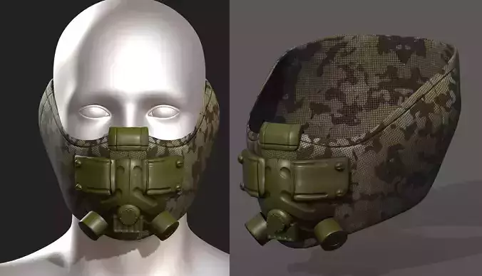 Gas mask respirator scifi futuristic 3d 