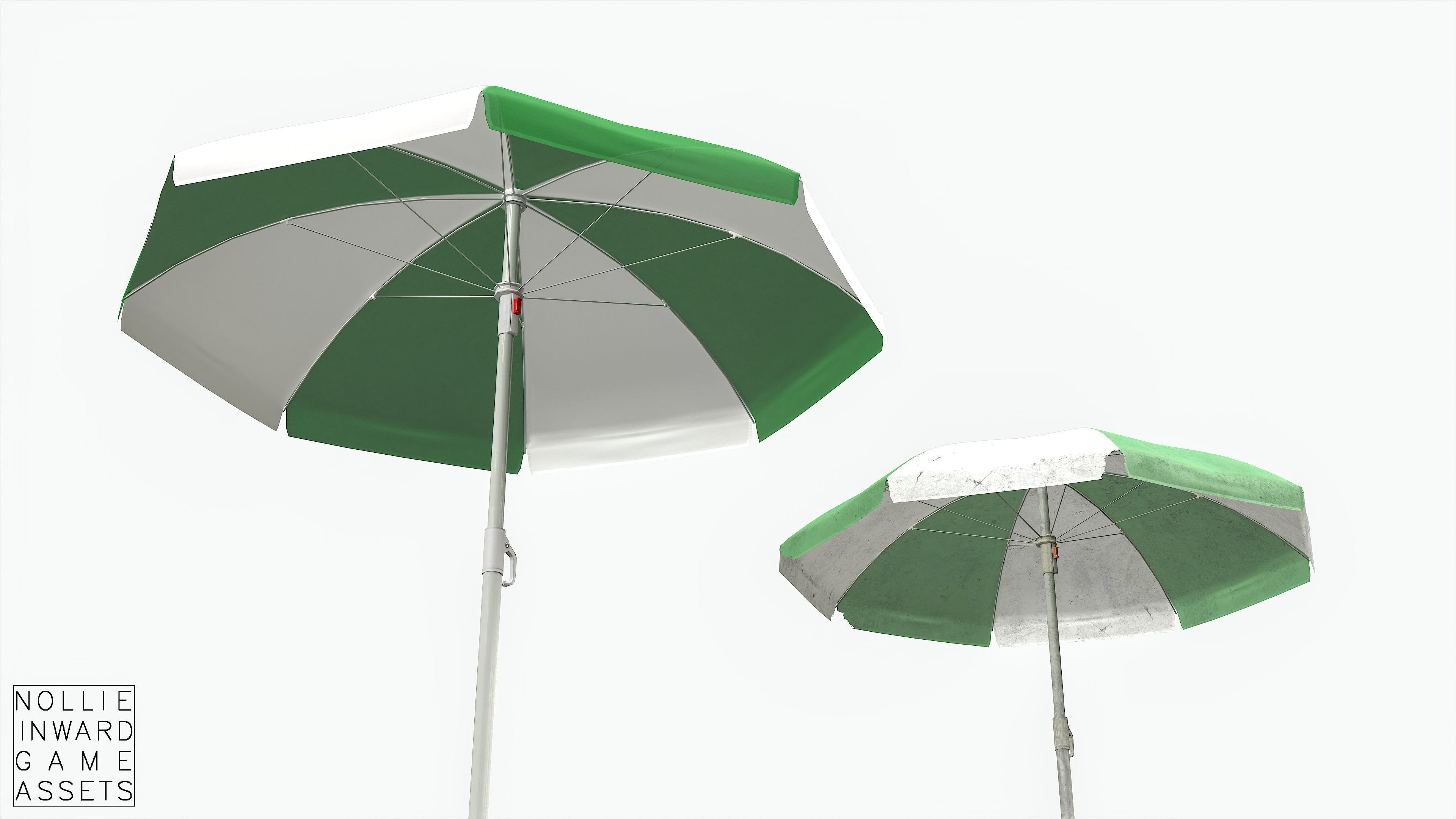 Garden Umbrella - 5 Color Variants Low-poly 3D model_10