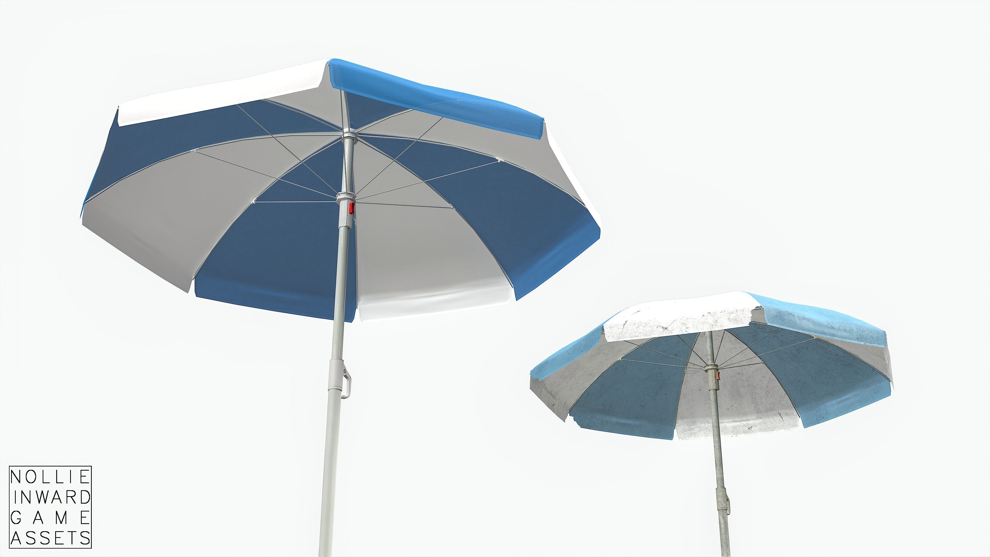 Garden Umbrella - 5 Color Variants Low-poly 3D model_8