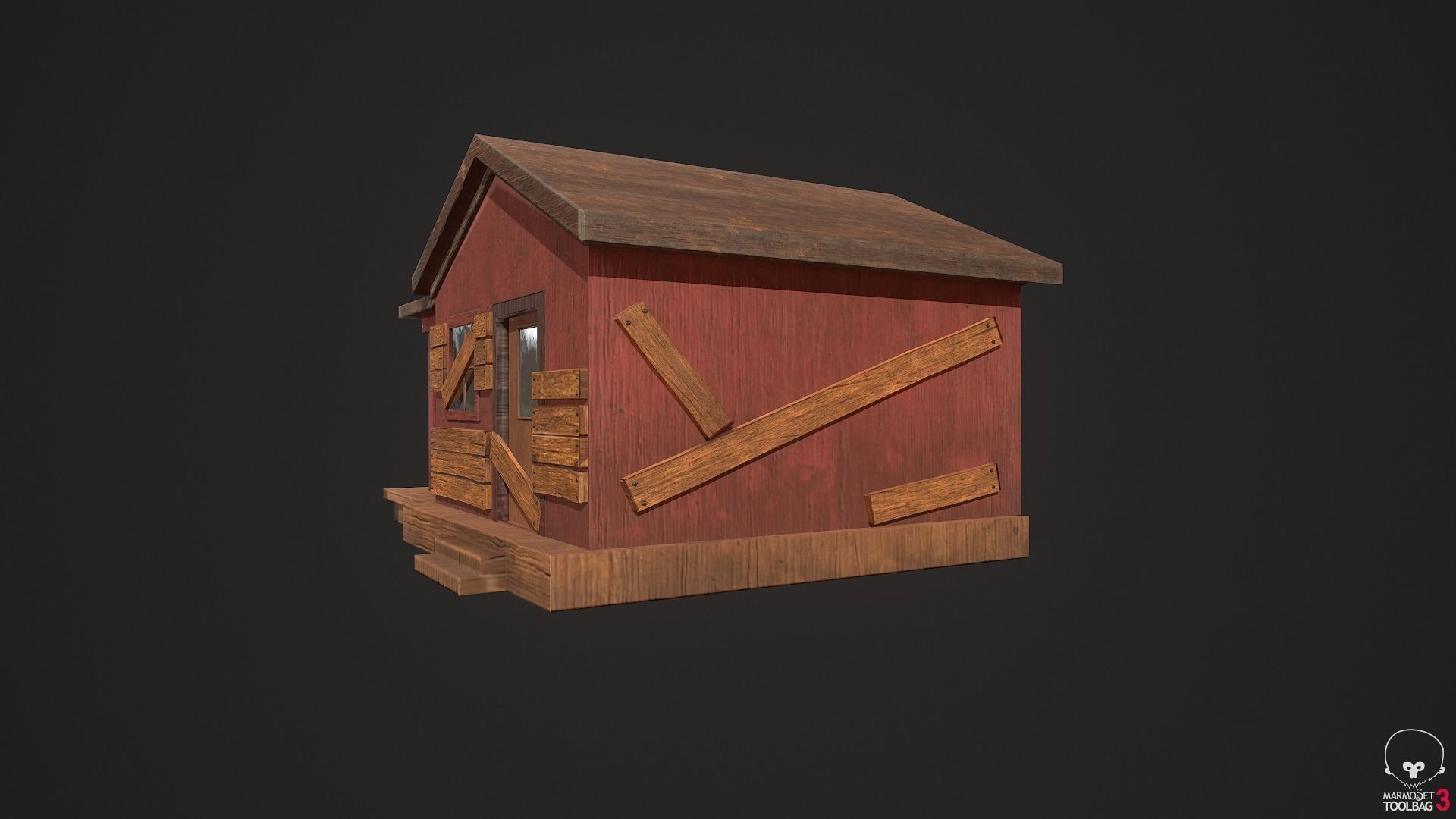 Old forest House 3D model_2
