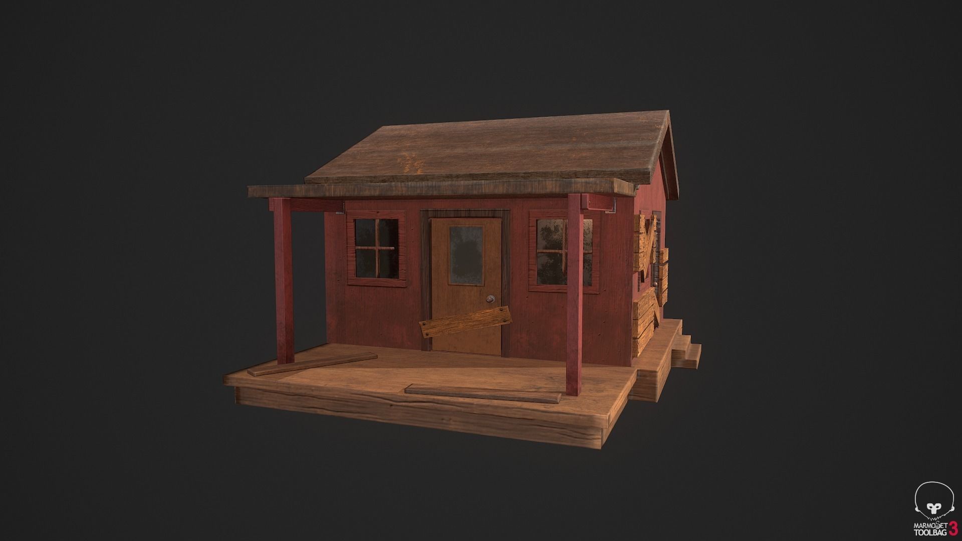 Old forest House 3D model_3