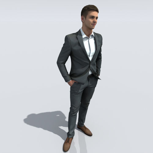 Businessman man in suit Free 3D model_2