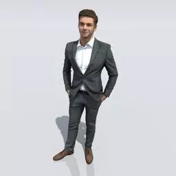 Businessman man in suit Free 3D model_0