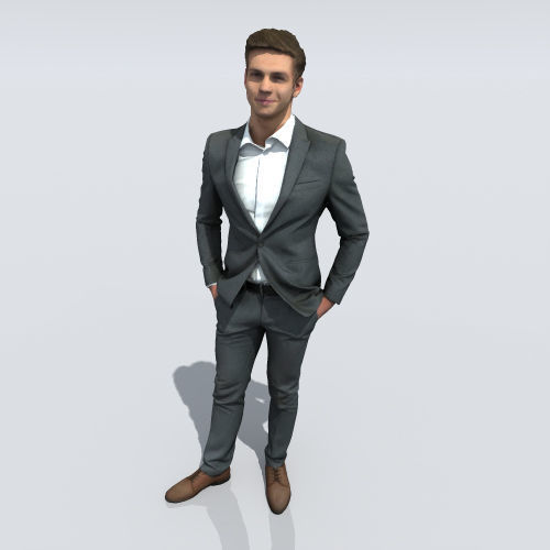 Businessman man in suit Free 3D model_1