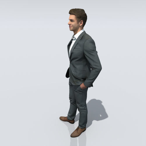 Businessman man in suit Free 3D model_3