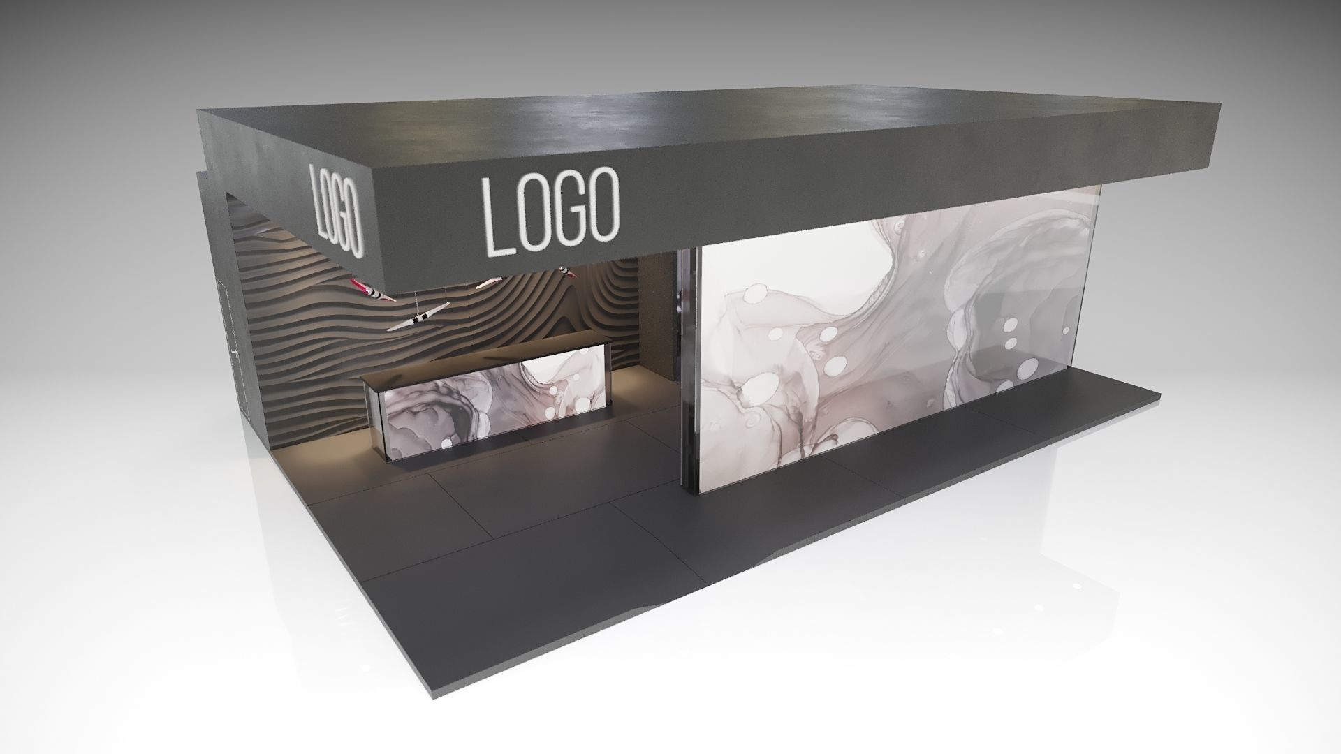 exhibition design 12x8m corona renderer 3D model_4