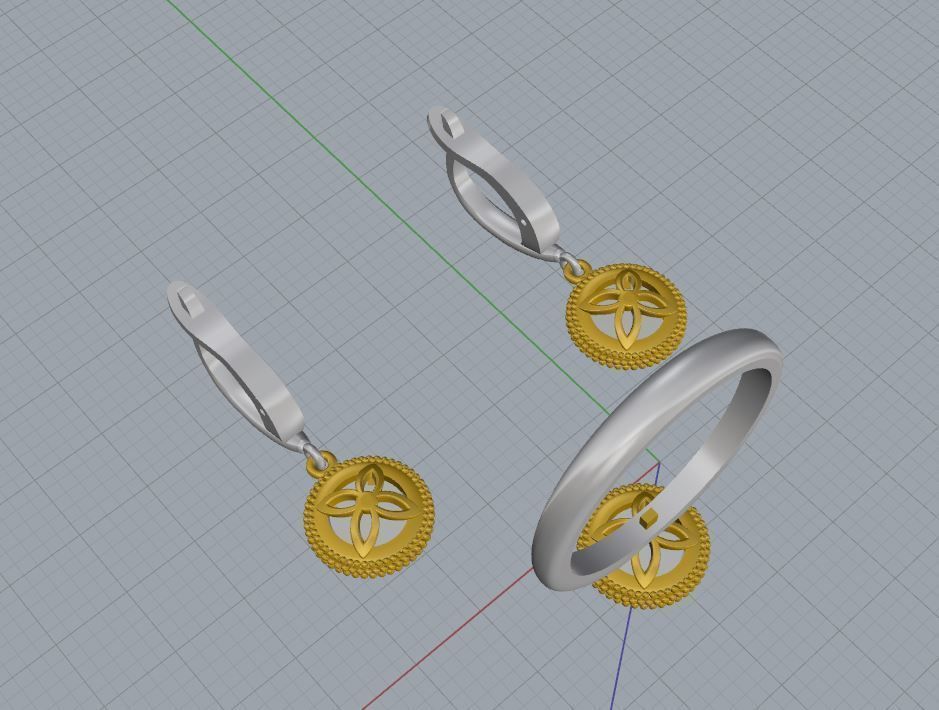 Ring and Earrings 92 3D print model_8