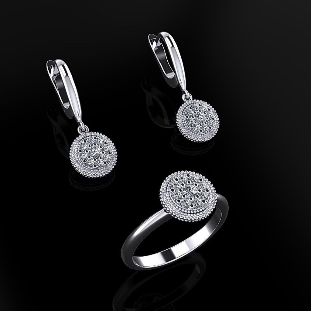 Ring and Earrings 92 3D print model_3