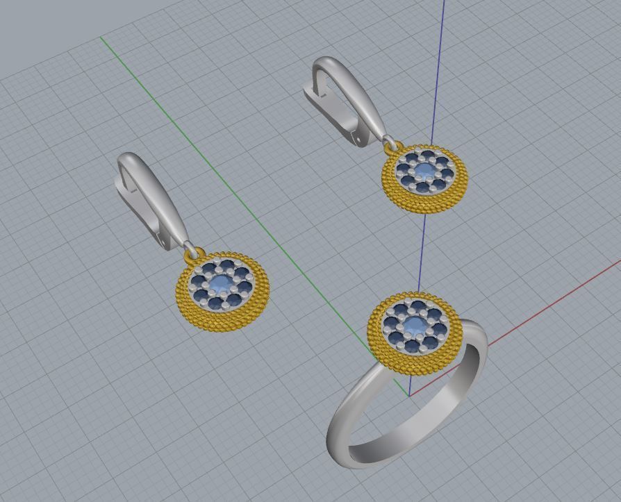 Ring and Earrings 92 3D print model_11