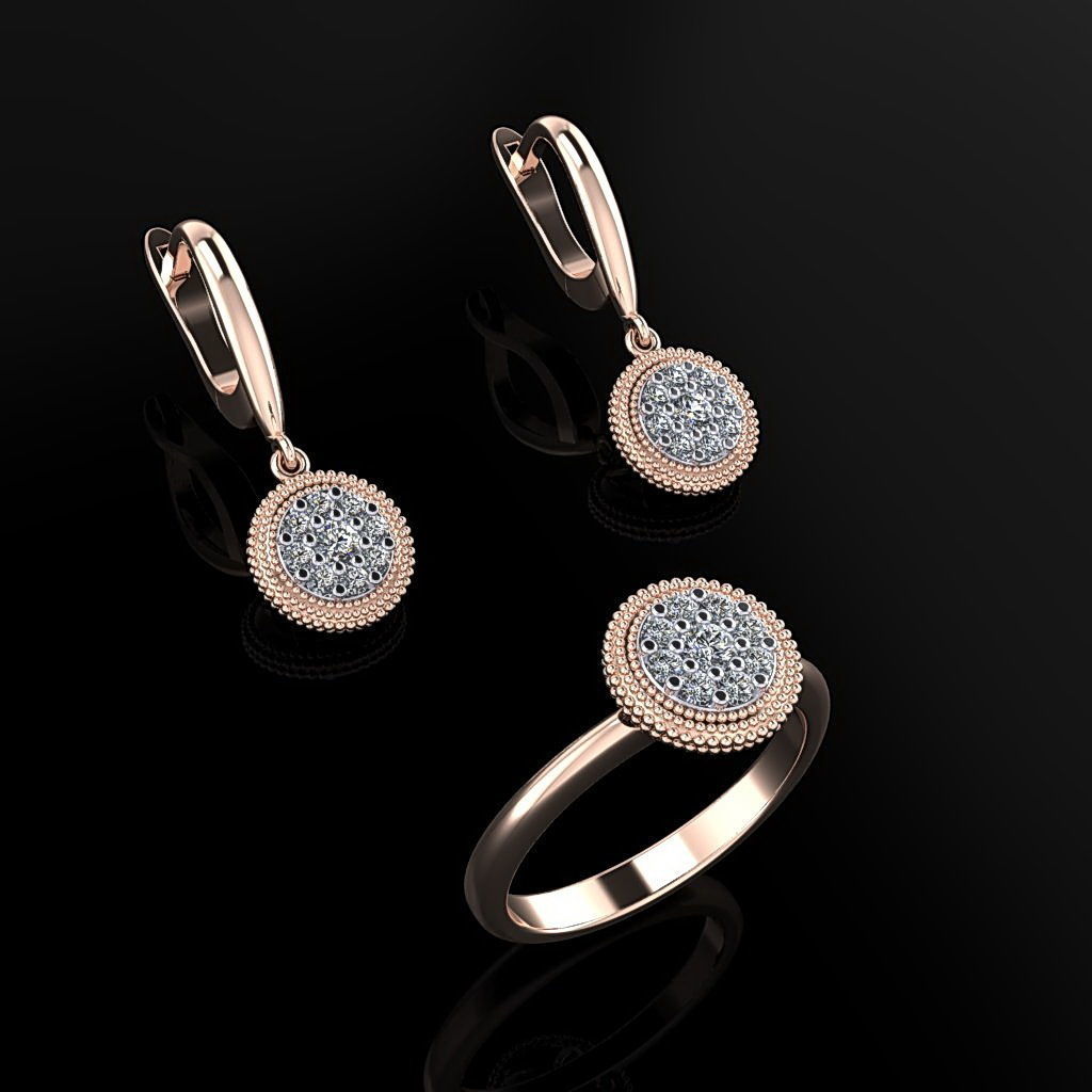 Ring and Earrings 92 3D print model_2