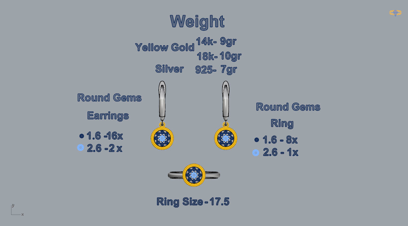 Ring and Earrings 92 3D print model_4