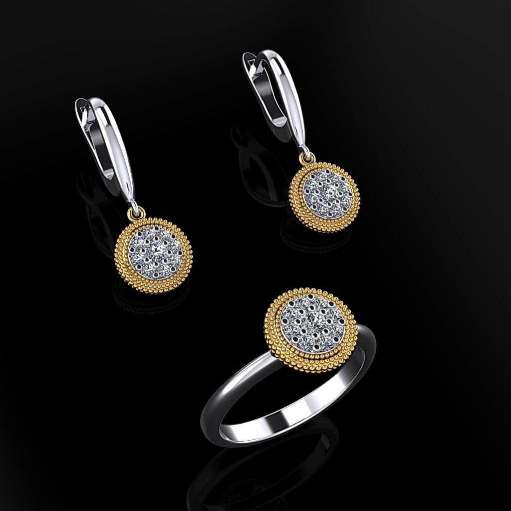 Ring and Earrings 92 3D print model_1