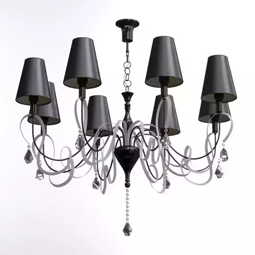 INTRECCIO chandelier with shades and crystals