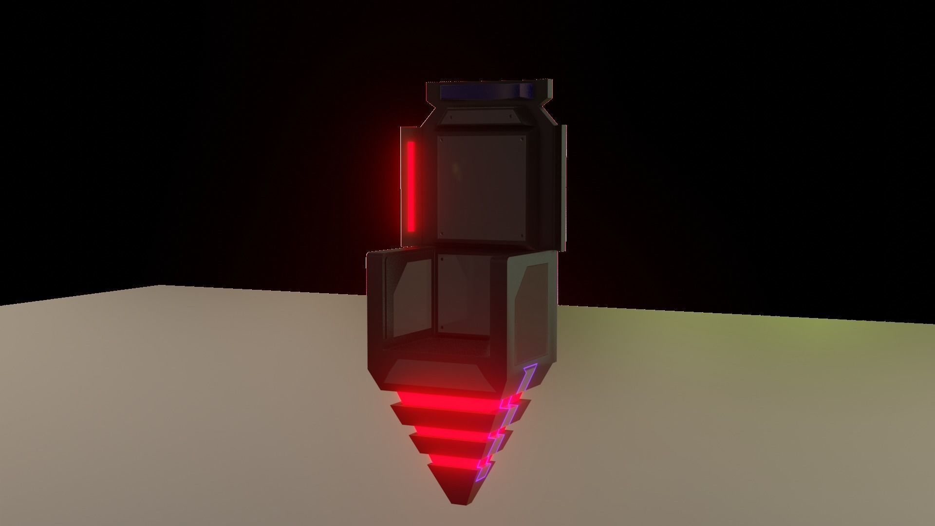 Sci-fi chair Low-poly 3D model_4