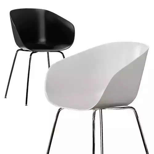 CB2 Poppy Black and White Plastic Chair