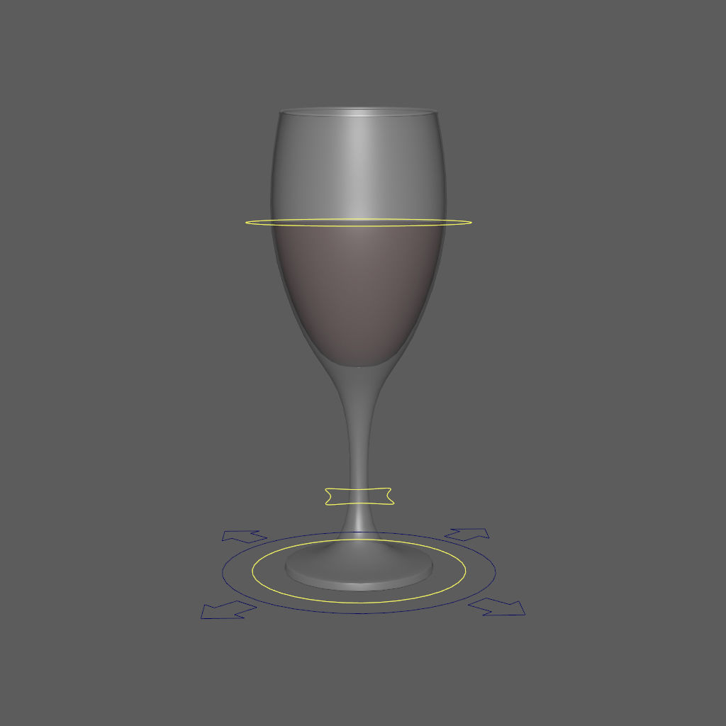 Rigged Wine Glass 3D model_5