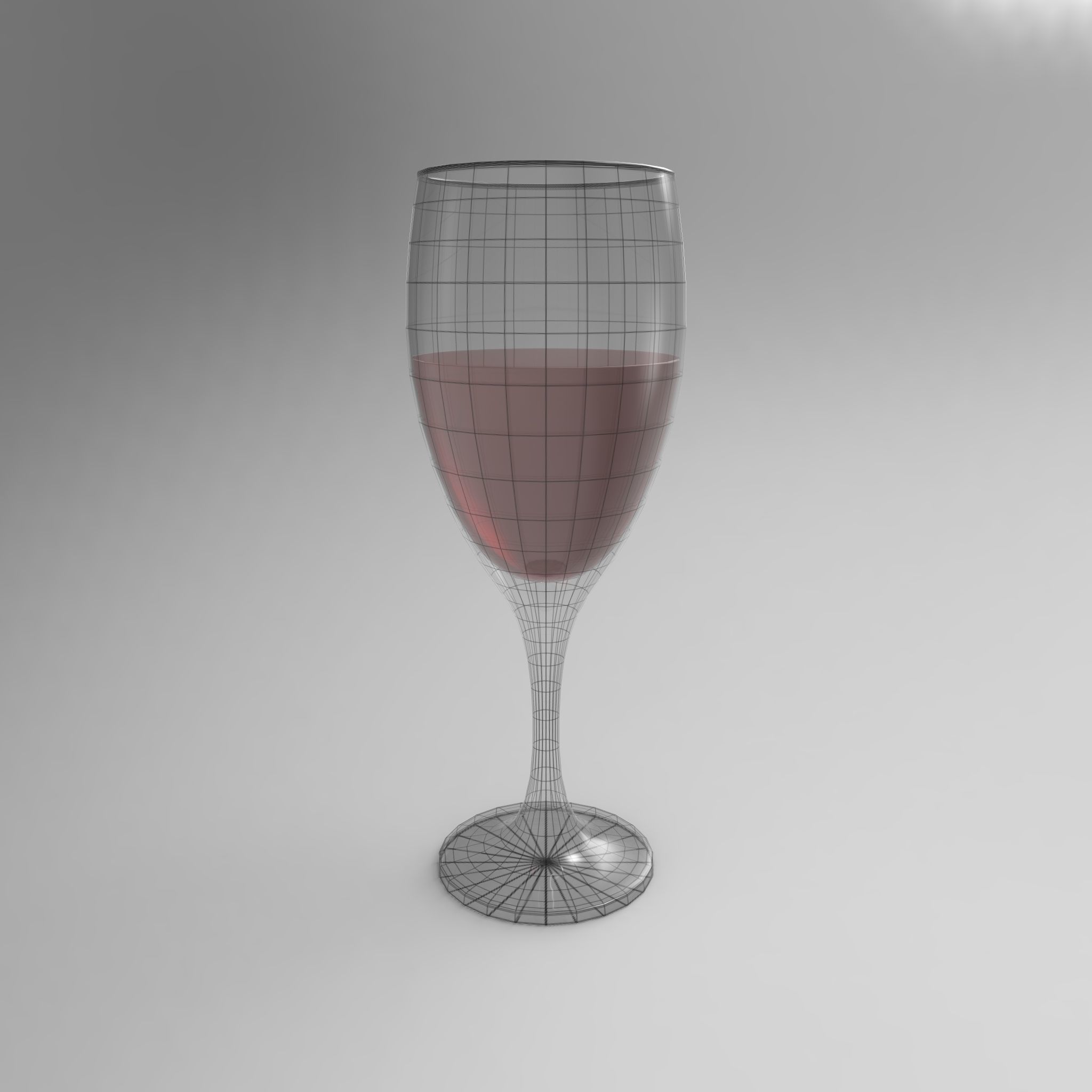 Rigged Wine Glass 3D model_3