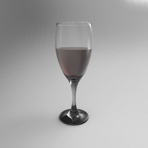 Rigged Wine Glass 3D model