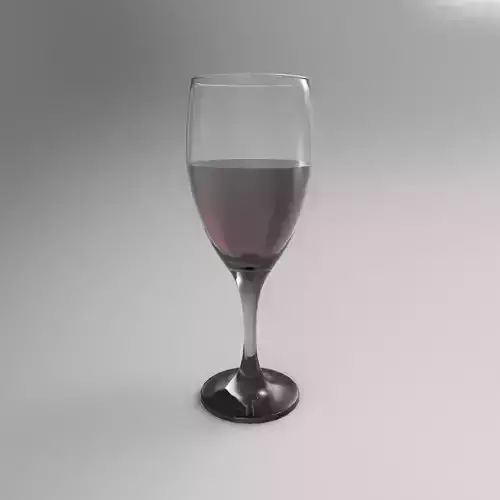 Rigged Wine Glass 3D model