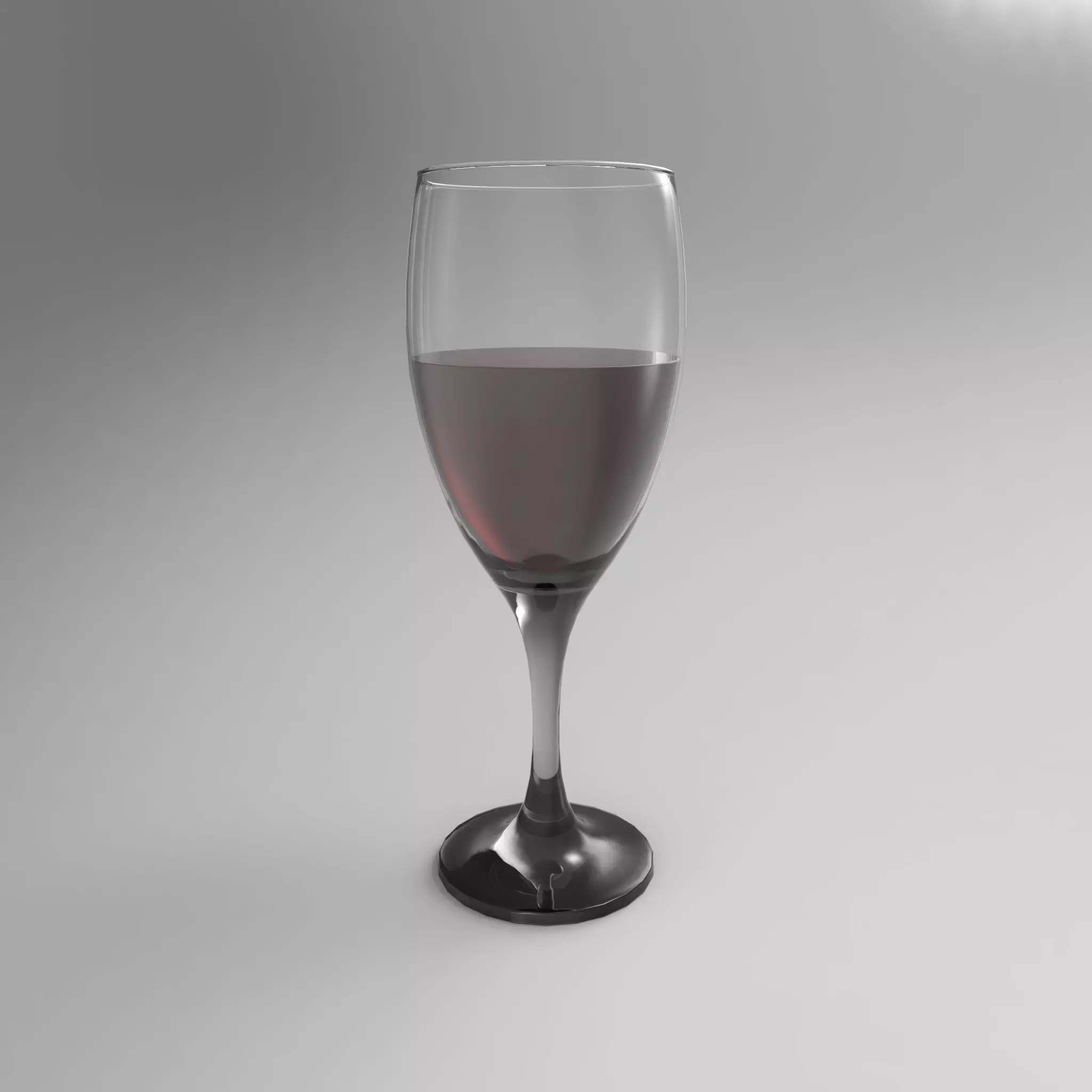 Rigged Wine Glass 3D model_0