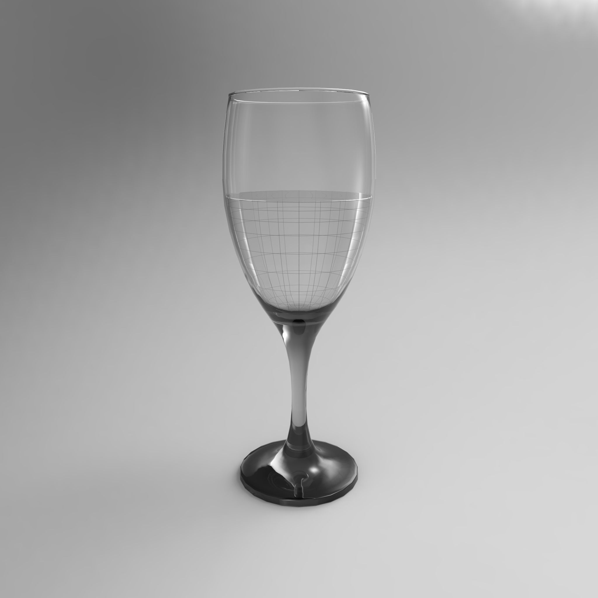 Rigged Wine Glass 3D model_4