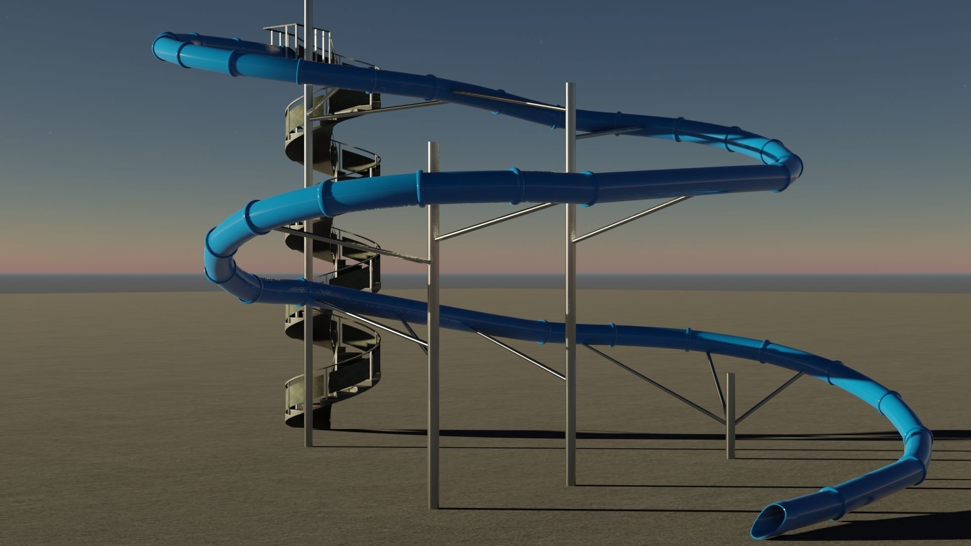 Tree Water Slides 3D 3D Model Collection_41