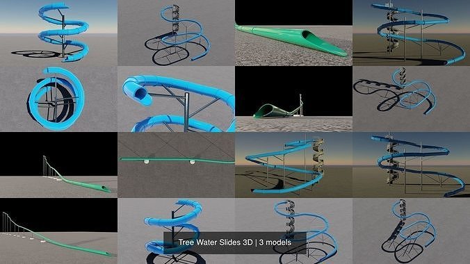 Tree Water Slides 3D 3D Model Collection