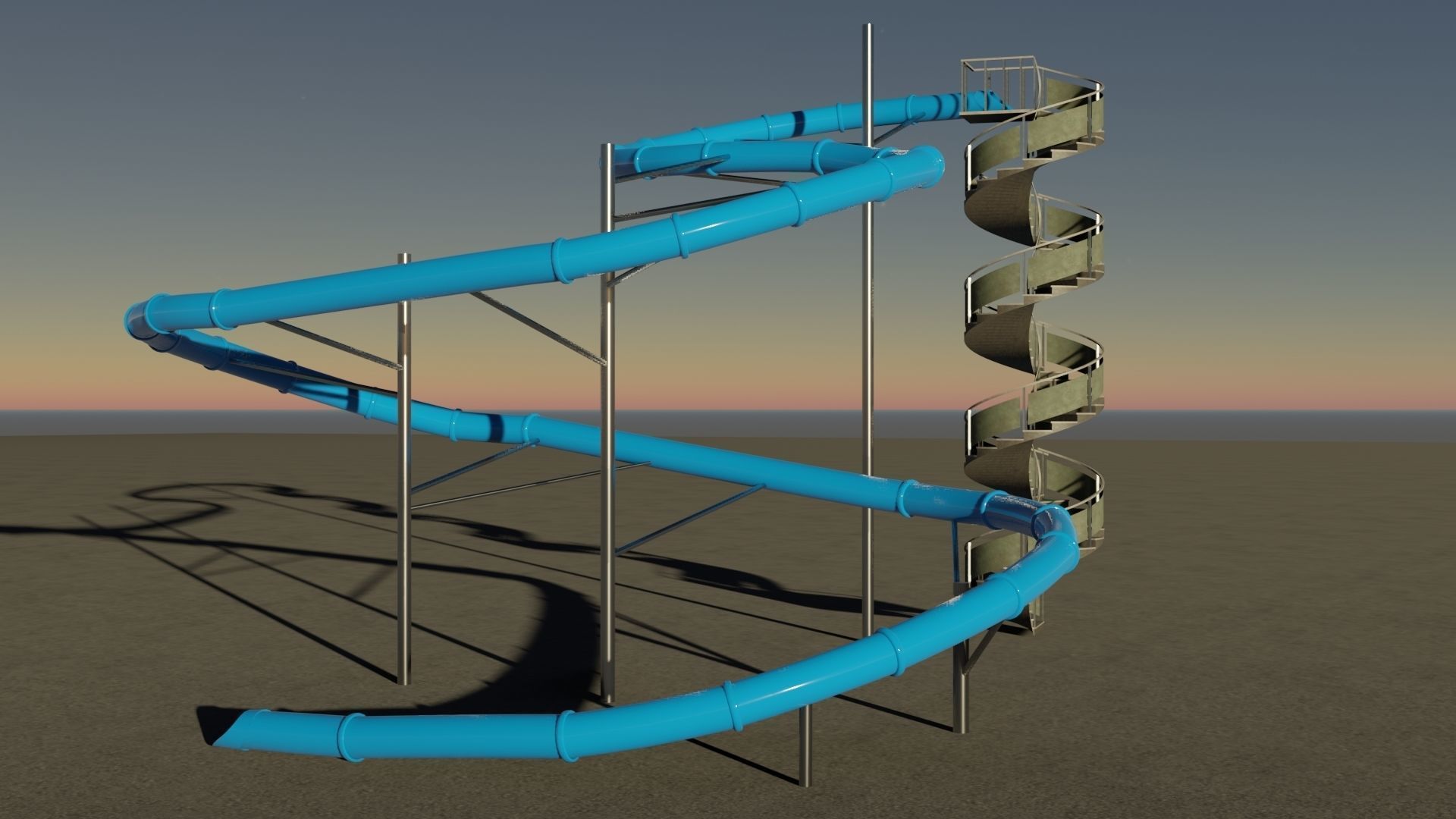 Tree Water Slides 3D 3D Model Collection_39