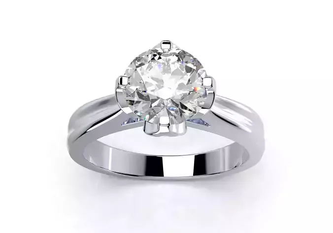 Tulip Style Engagement Ring CAD STL File-CC101