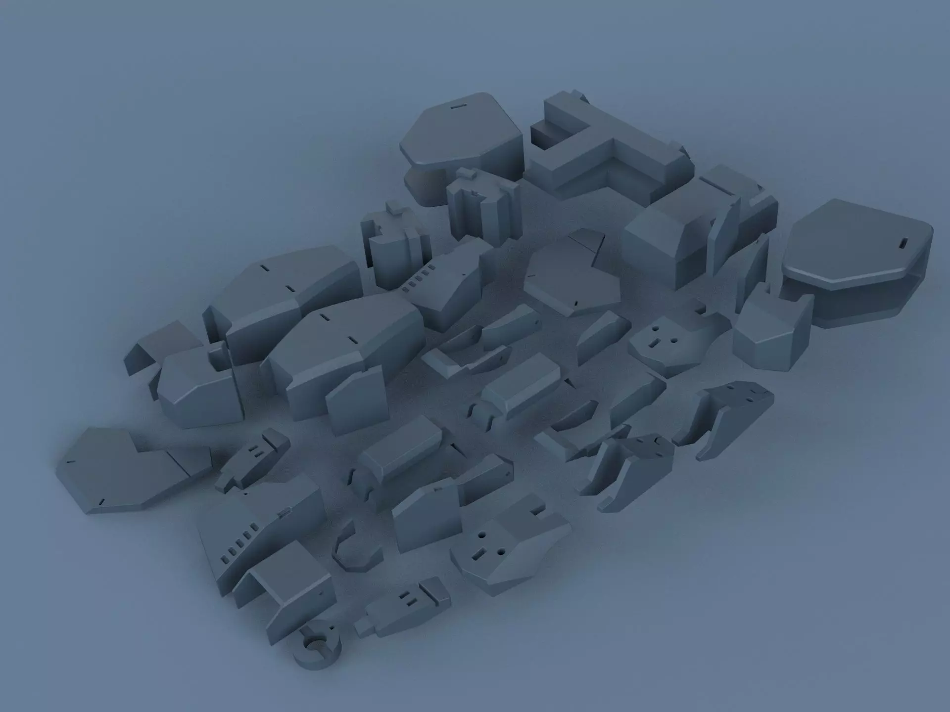Gundam mechanical kitbash 3D model