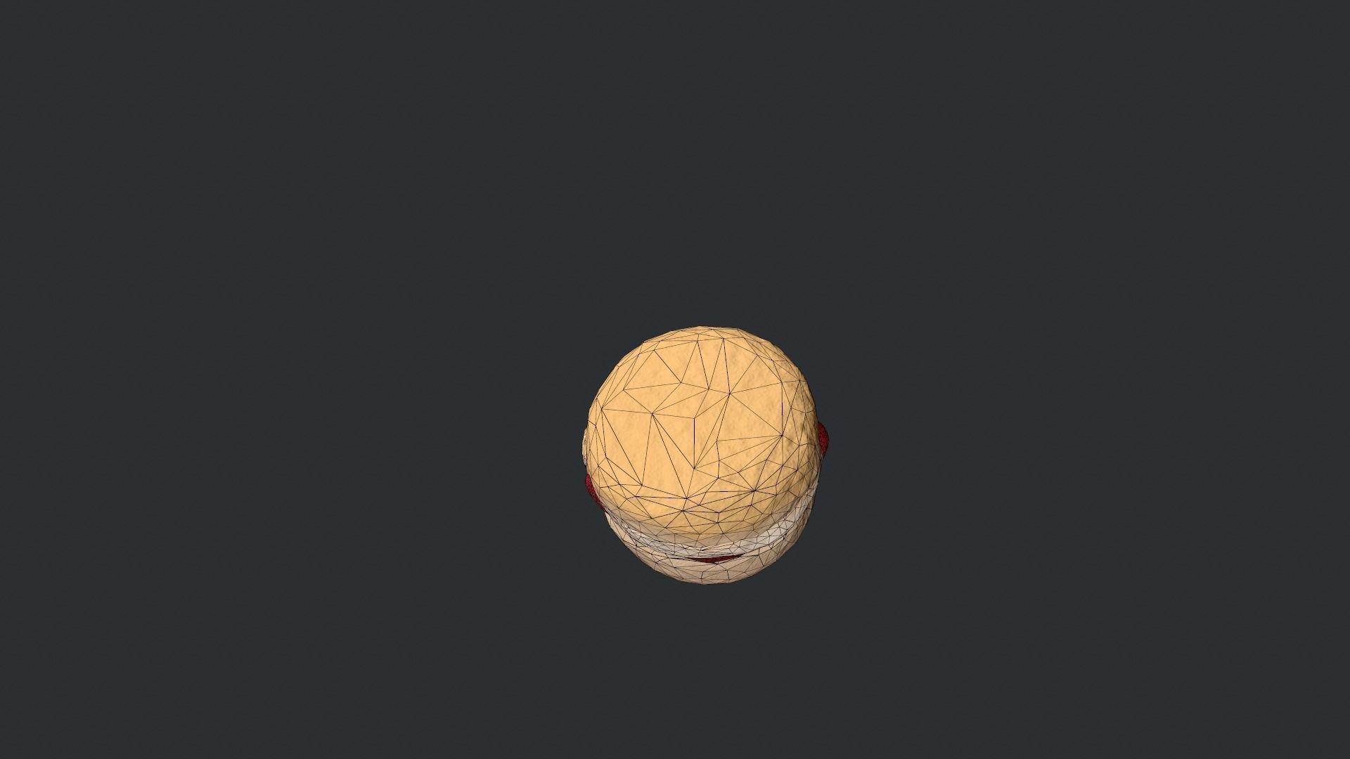 Scone with Jam and Cream Low-poly 3D model_22