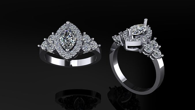 Diamond ring 3D print model