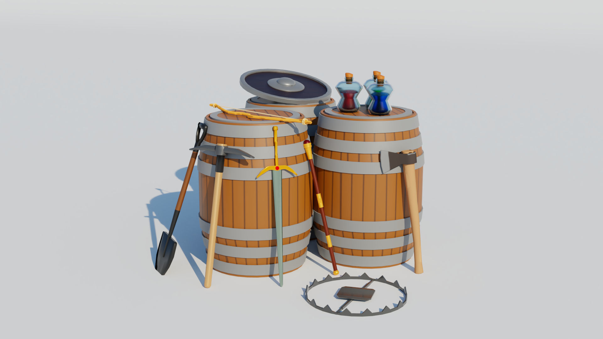 Low Poly Rpd 3D model Low Poly RPG Kit 01 VR / AR / low-poly | CGTrader